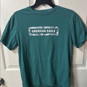 American Eagle Outfitters Teal Graphic Tee